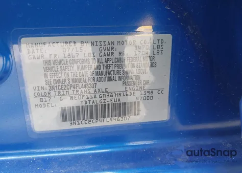 2015 Nissan Versa Note Sr из США, поврежденный, VIN 3N1CE2CP4FL448307